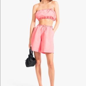 Staud Coconut Shorts in grapefruit